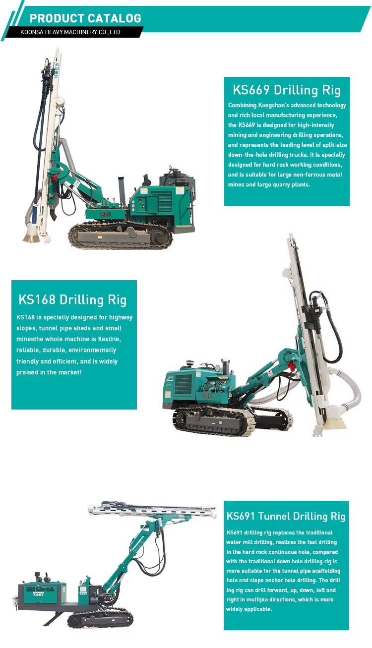 KS368 High Quality Hydraulic DTH Drill Rig 100m Depth Blast Hole Drilling Machine for Coal Mining Quarry & Construction