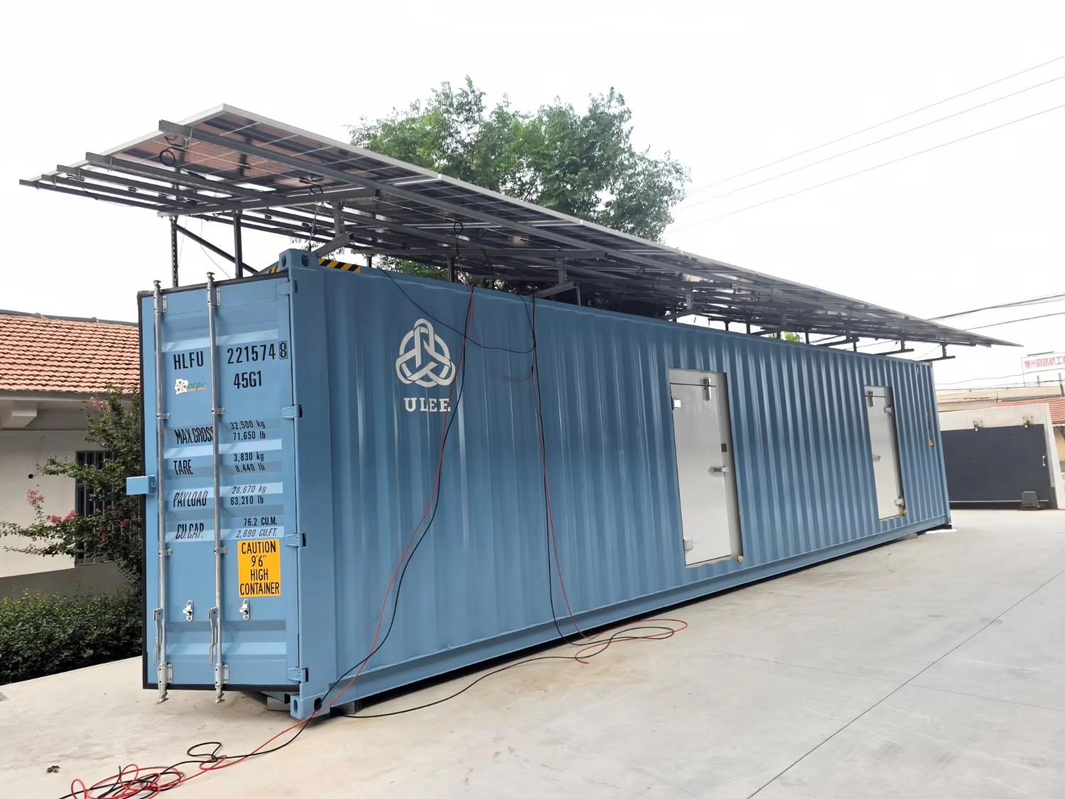 Off-Grid Solar Power 40ft Dual Zone Container Cold Storage Modular Chiller Freezer Room for Fishery Farm Meat Fruit Food Storage