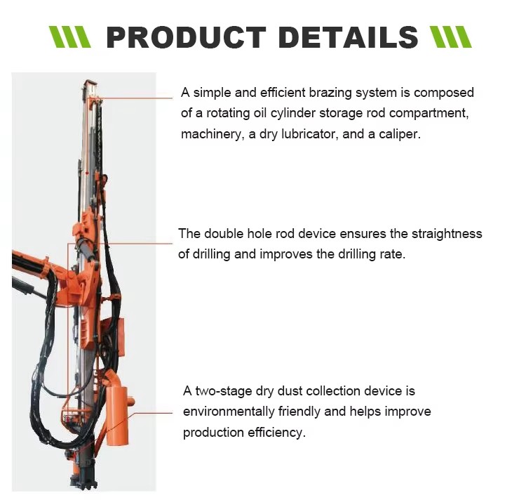 New Rock Blast Hole Integrated Top Hammer Rotary Drilling Rig with Diesel Engine and Gearbox 40m Depth Chinese Supplier