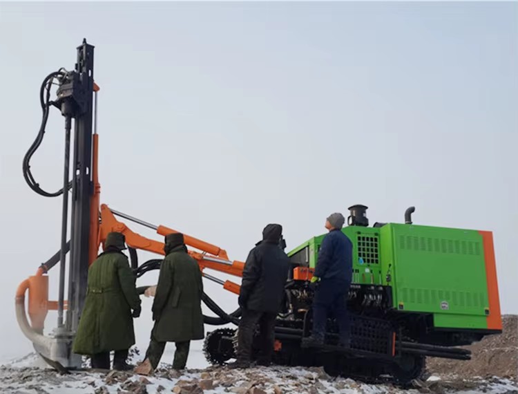 New Rock Blast Hole Integrated Top Hammer Rotary Drilling Rig with Diesel Engine and Gearbox 40m Depth Chinese Supplier