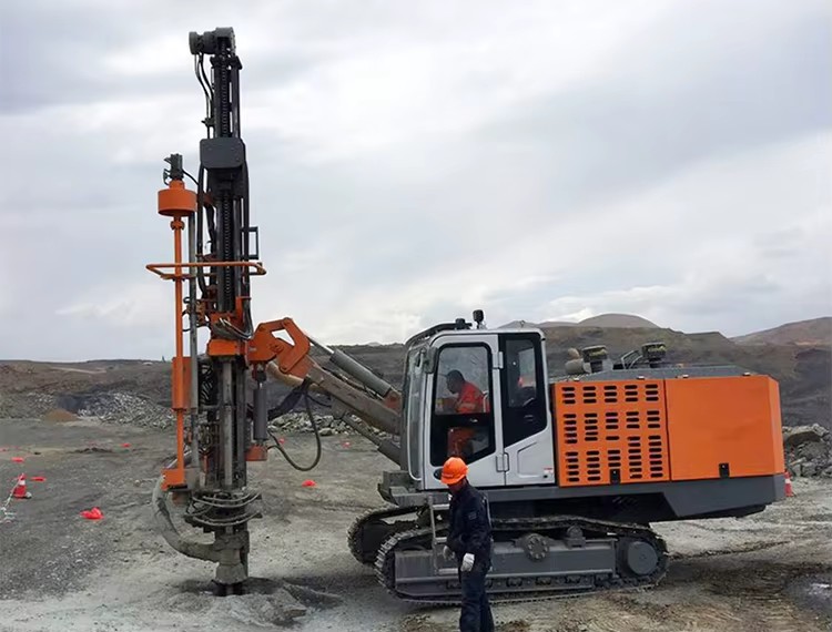 New Rock Blast Hole Integrated Top Hammer Rotary Drilling Rig with Diesel Engine and Gearbox 40m Depth Chinese Supplier