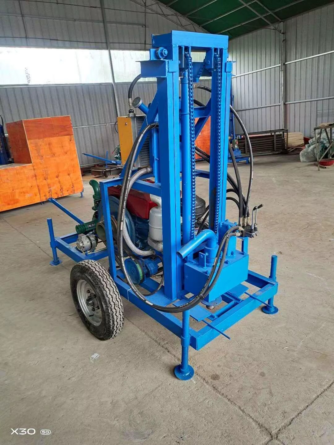 One for Diesel-Powered Portable Small Bore Water Well Drilling Rig with Engine & Gear for Max.150m Depth