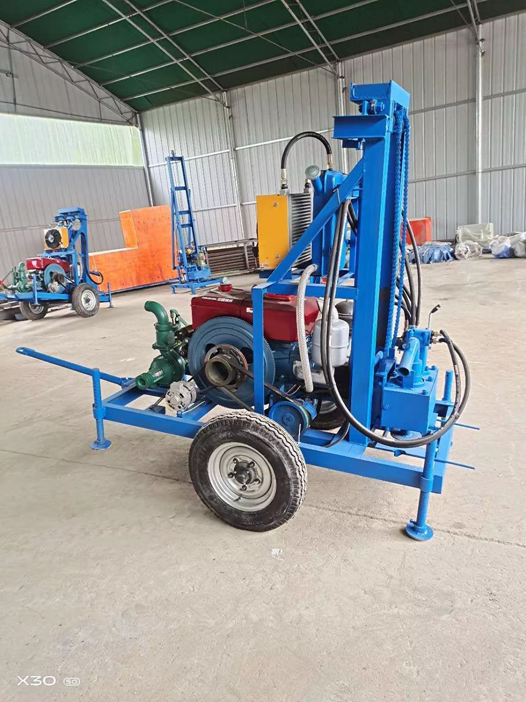 One for Diesel-Powered Portable Small Bore Water Well Drilling Rig with Engine & Gear for Max.150m Depth