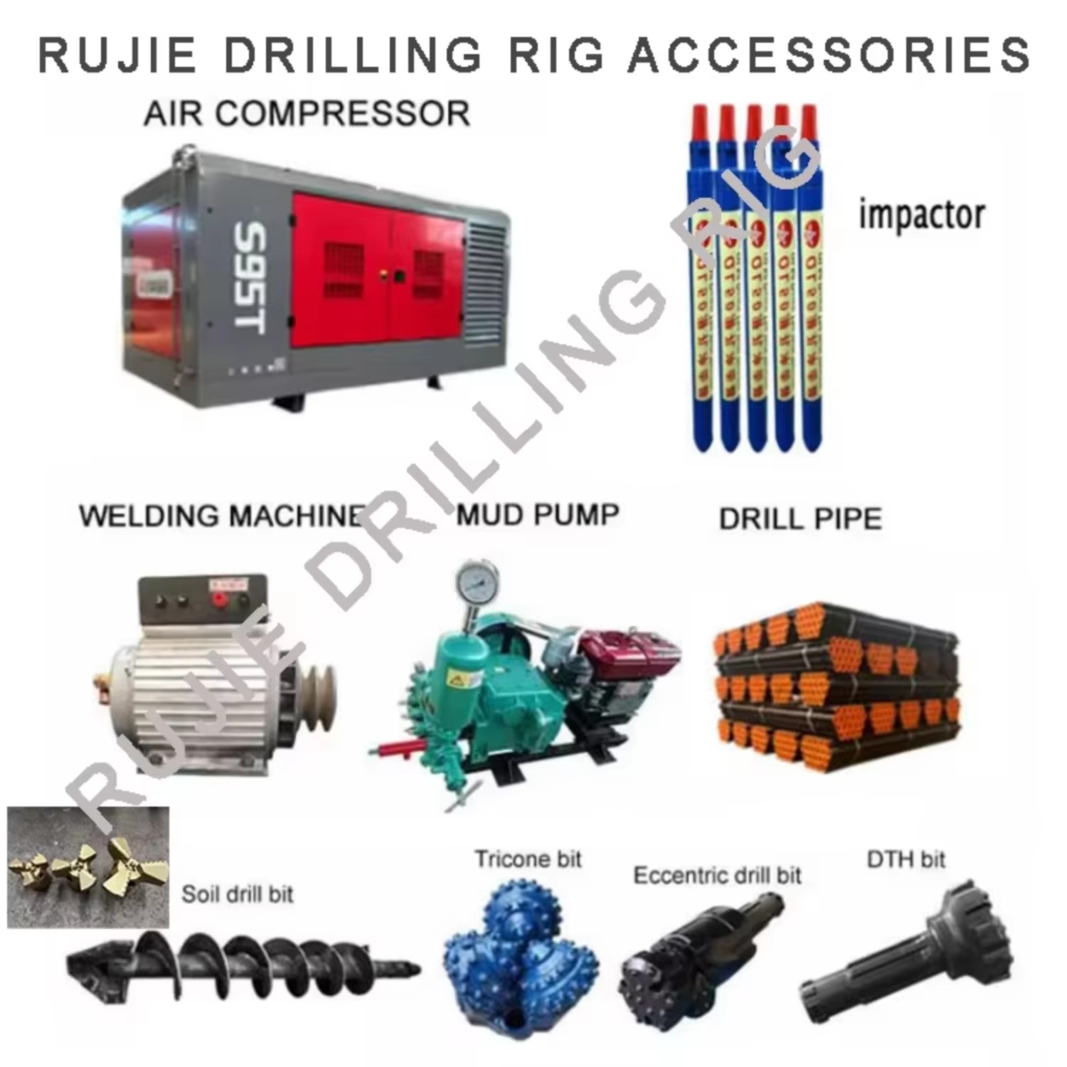 Drill Rig Deep Well Mud Pump 300m Hydraulic Diesel Water Well Drilling Machine Wheeled Air Compressor Motor Gear Durable for