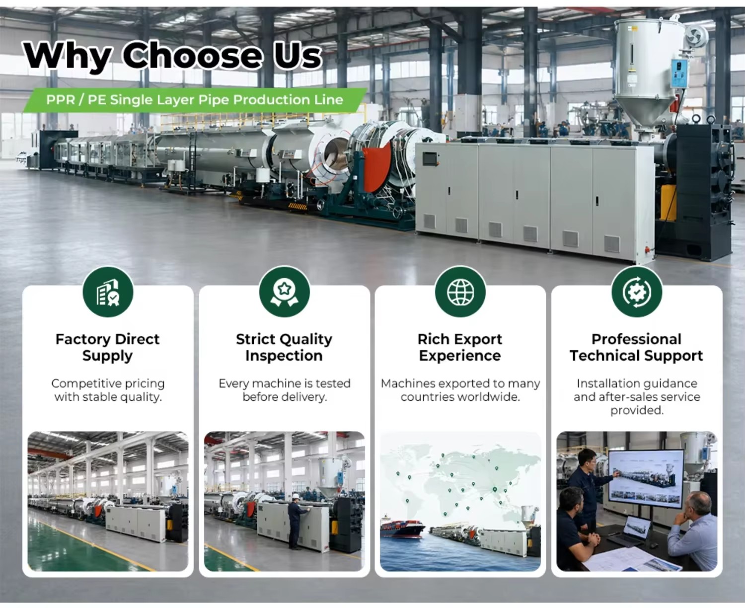 Single Layer PPR Cold Hot Water Supply Pipe Extrusion