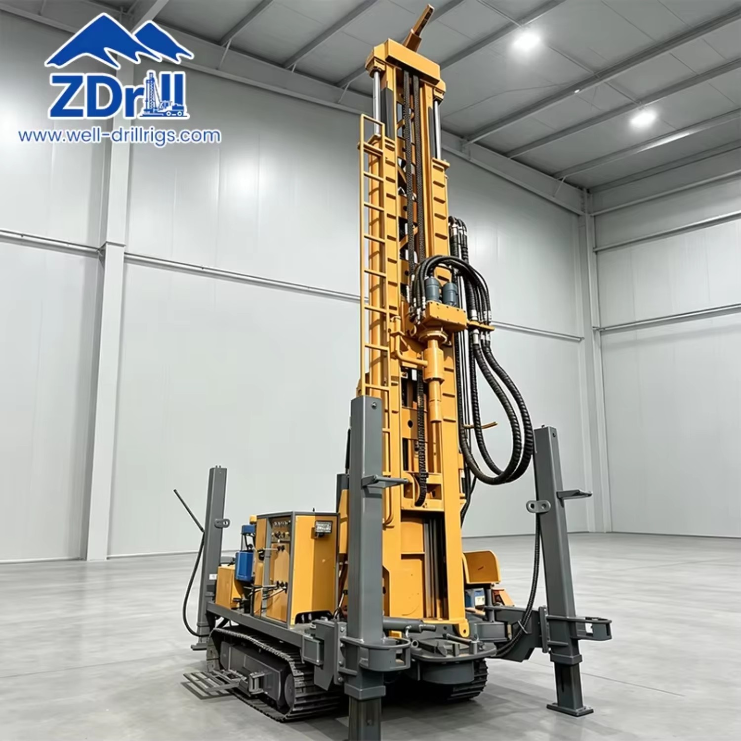Multifunctional ZD1200 Hydraulic and Pneumatic Drilling Rig Crawler-type Water Well Drilling Rig