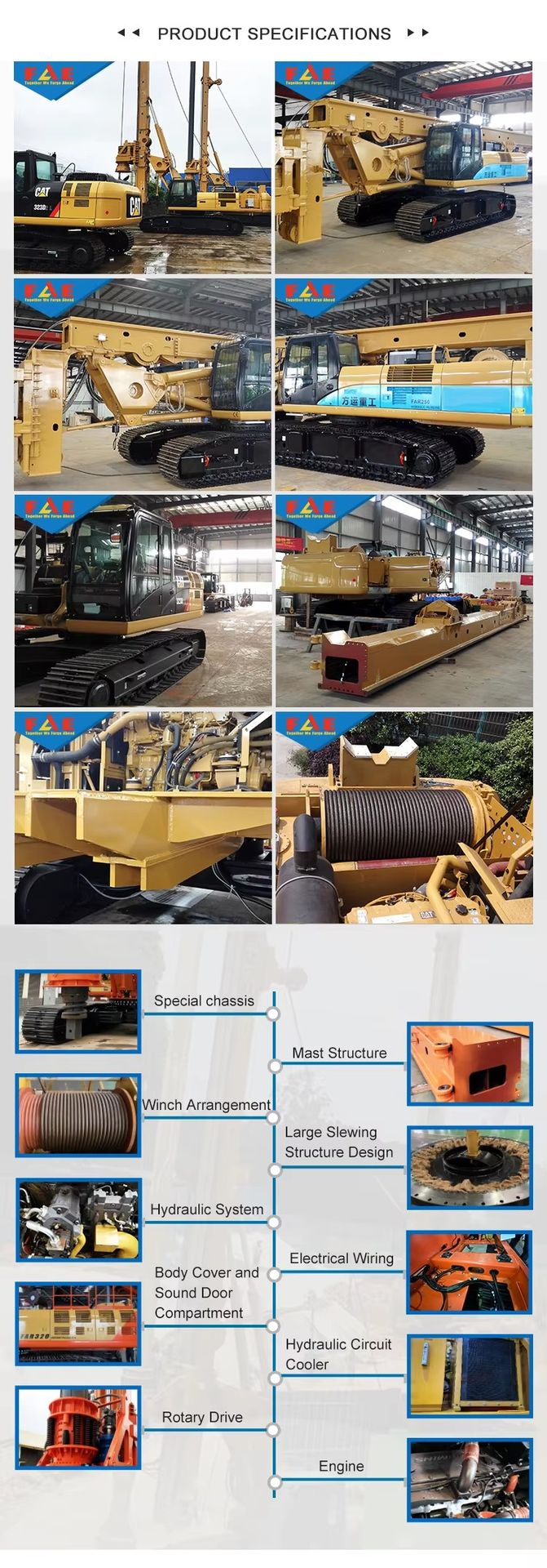 FAE Brand New Customized FAR150 Hydraulic Rotary Drilling Rig High Quality Rock Drill Rig Mining Core Machine Piling Machinery construction machinery