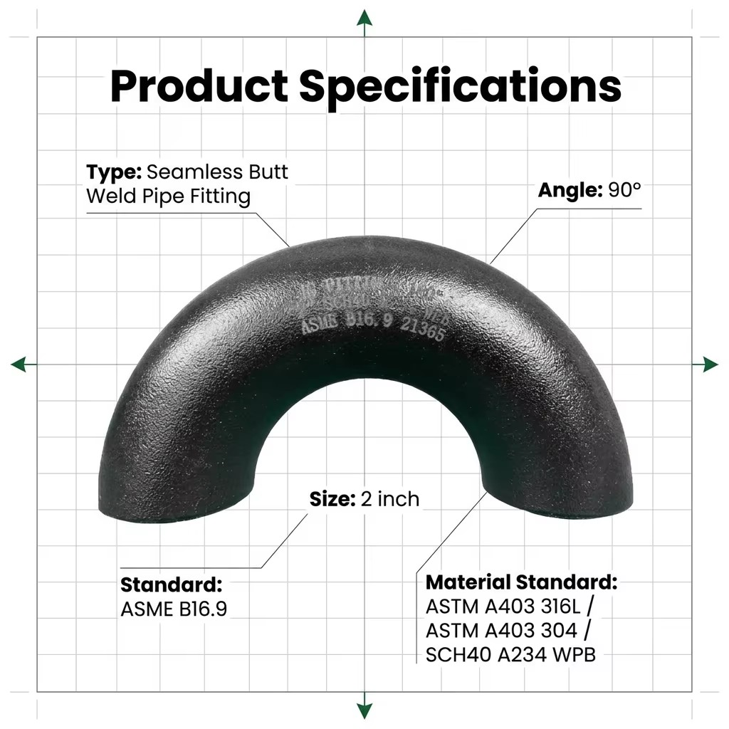Carbon Steel Welded Pipe Elbow Seamless Butt Weld 45 Degree Short Radius Pipe Fitting for Pipeline Turning