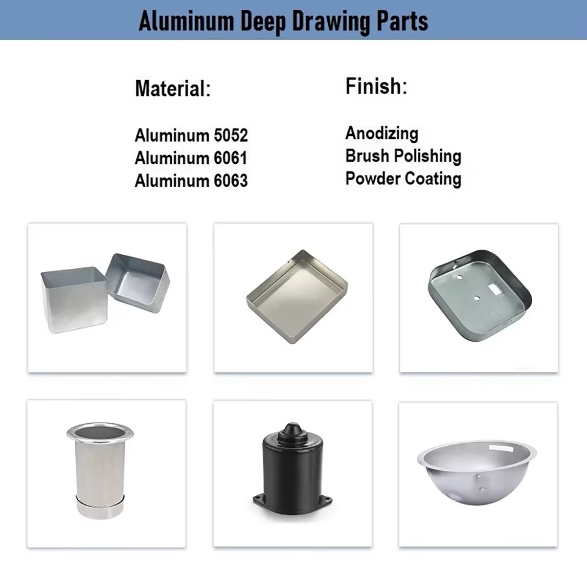 YW Hardware Custom Sheet Metal Deep Drawing Stainless Steel Aluminum Pan Sleeve Shell Cup Metal Stamping Parts Tray Box