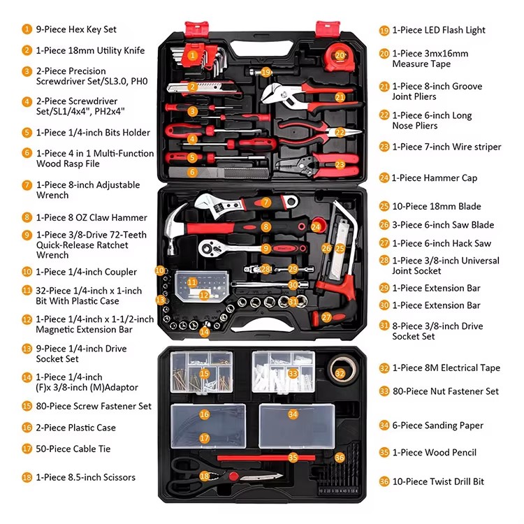 Hand Tools Set Toolkit 325 Pcs Tool Sets Mechanic Comprehensive Multi Tool Kit Set OEM Mechanic Tools Set Box Set Herramientas