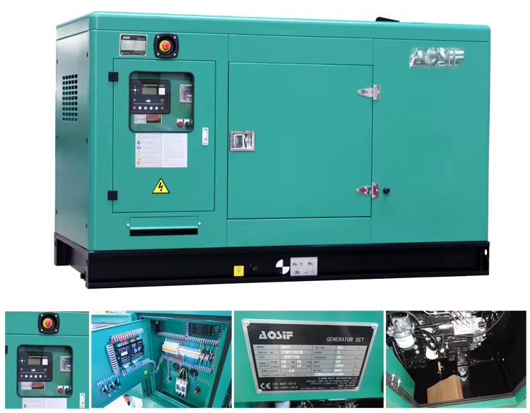 AOSIF 5kva 10 Kva 12kva 15kva 20kva Silent Electricity Generation diesel Generator Set Price diesel Super Silent 20 Kva 15 Kva