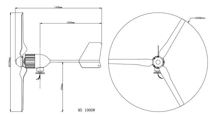 1000 WATT GENERATE ELECTRICITY WINDMILLS GENERATOR