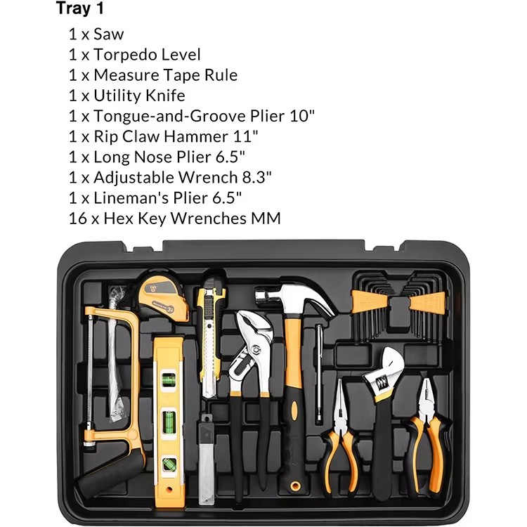 Hand Tool Sets Household Diy Hand Tools Box Set Most Popular Household Tool Box Set Mixed 258pcs Combination Carbon Steel