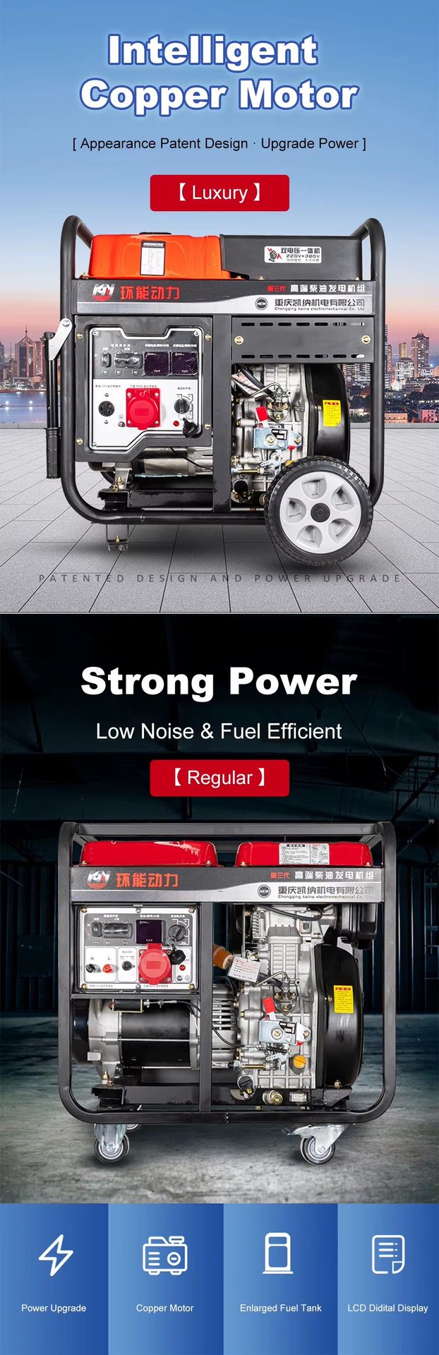 Factory 3kw 5kw 8kw 10kw Portable Diesel Generator 220V 380V Single/Three Phase Power Electric Generator for Industrial Use