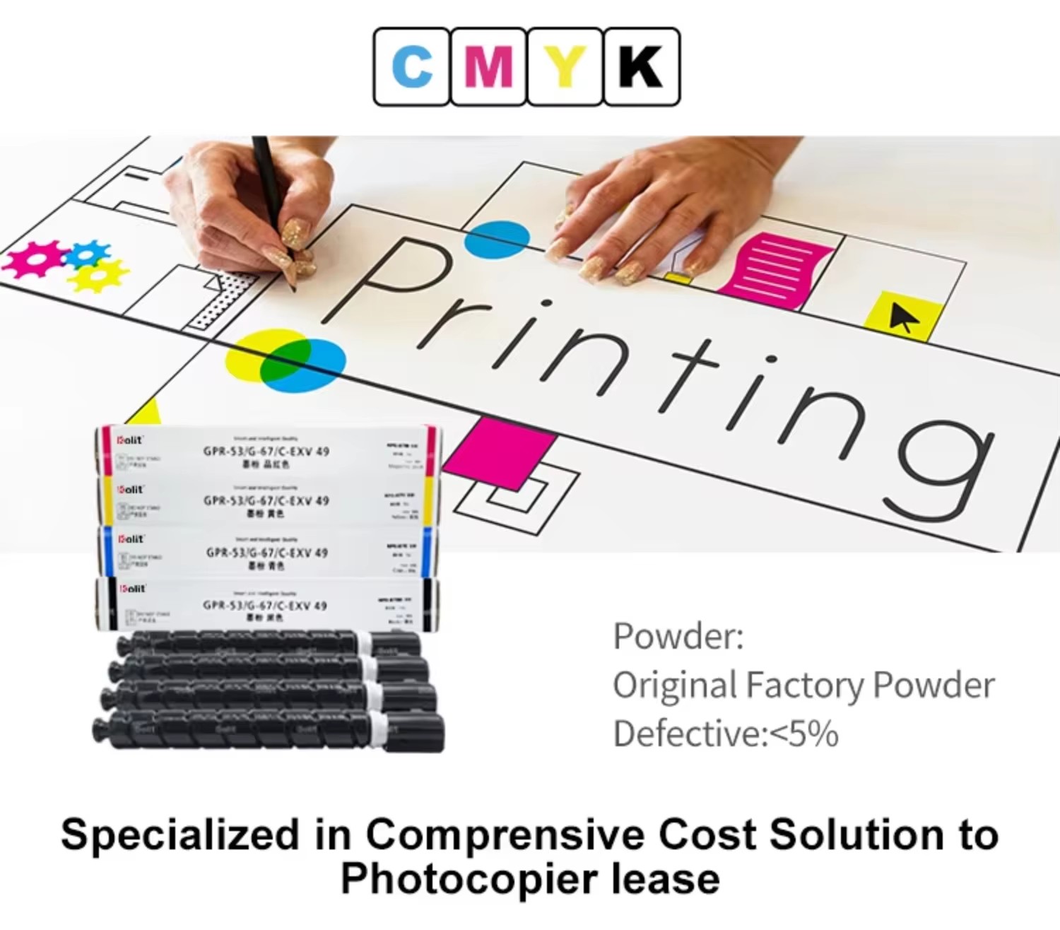 C3020/C3320/C3330 Series Premium NPG-67 Color Toner - High-Yield CMYK Cartridge Set for ImageRUNNER ADVANCE Series