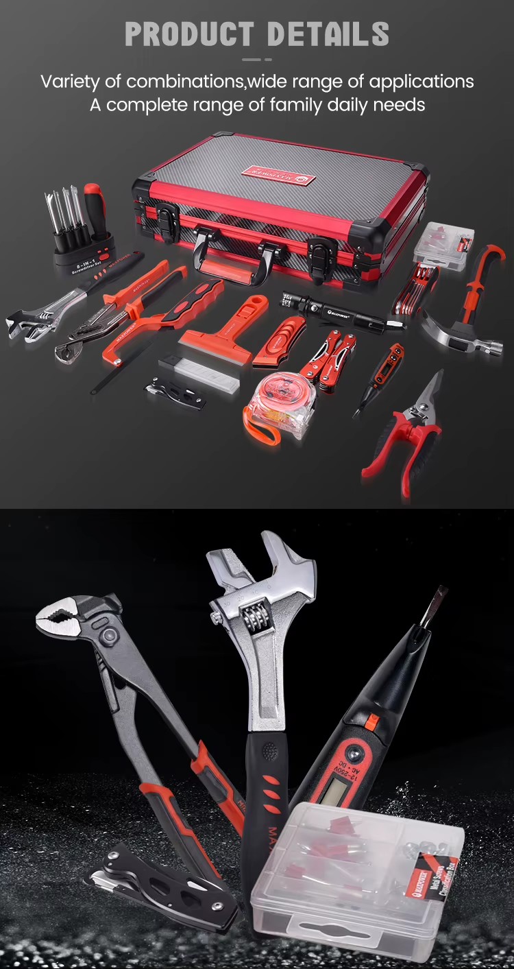 77 Pcs Household Manual Wrench Sets Combination Tools Set Bicycle Repair and Auto Maintenance Set Hardware Tool Box