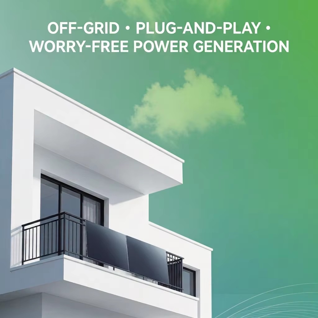 Mini Balcony Solar Power System 400W 800W with Micro Inverter and Battery Storage Plug in Solar Generator for Apartment Home Use
