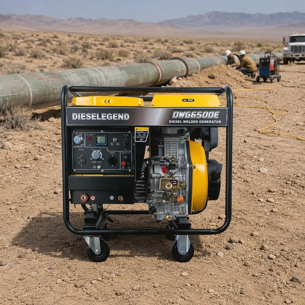 DWG6500E 5kW Diesel Welding Generator Set Dual Purpose 2kW AC Output Portable Air-cooled DC Arc Welder for Site Work