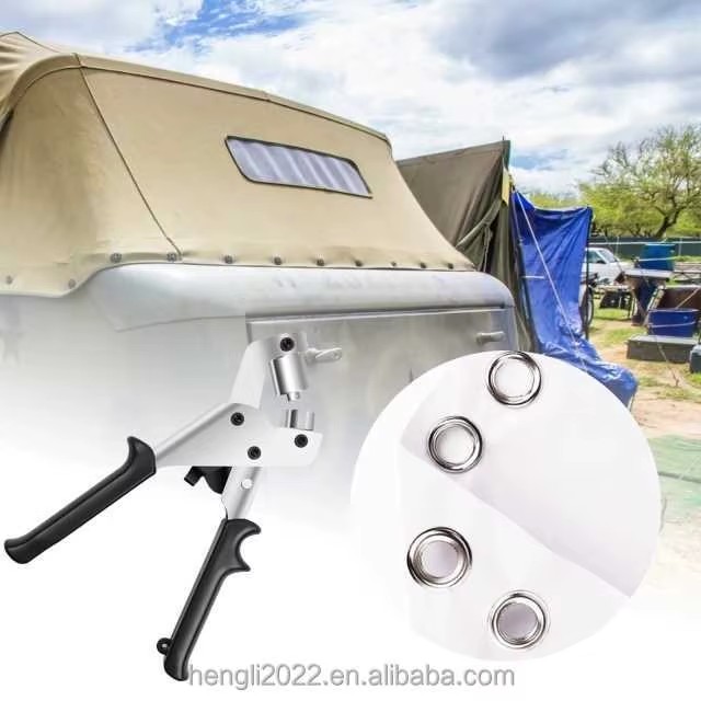Hole Punching Kit Hole Tool Kit Clamp Handheld Press Portable Manual Punch with 100 3/8-inch (10mm) Silver Holes