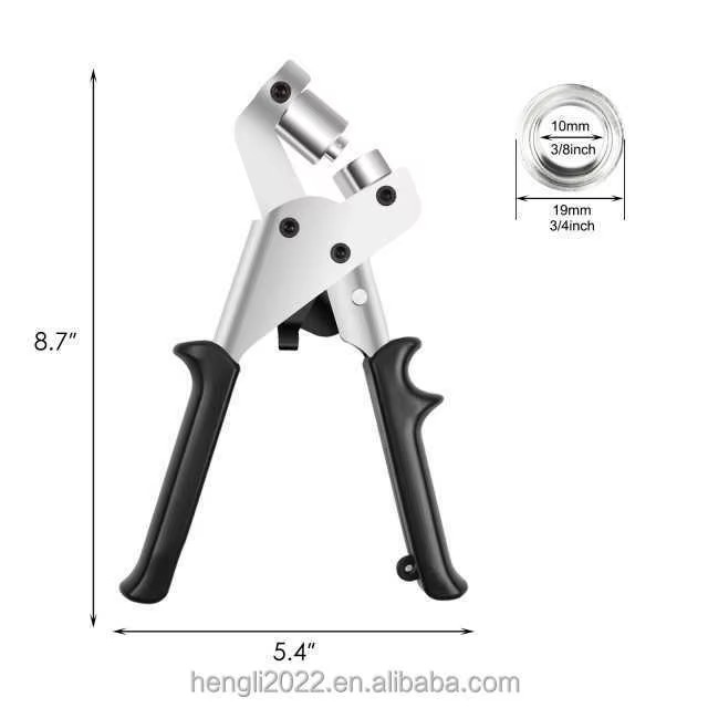 Hole Punching Kit Hole Tool Kit Clamp Handheld Press Portable Manual Punch with 100 3/8-inch (10mm) Silver Holes
