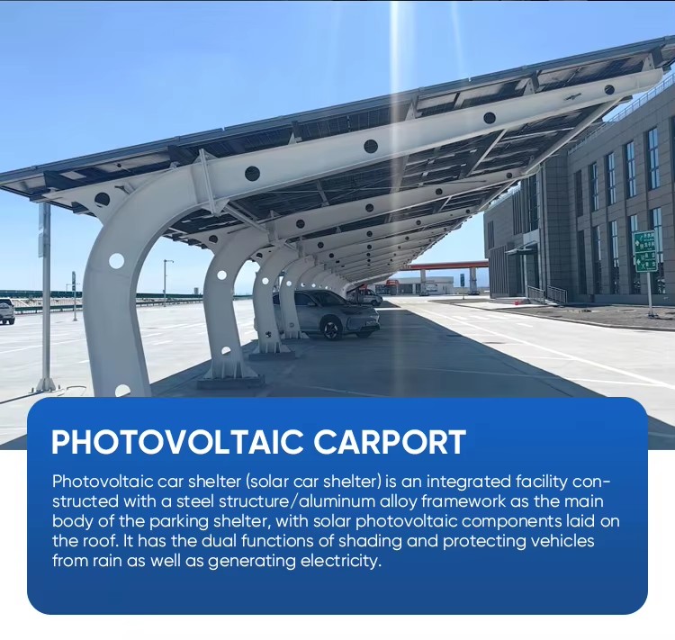 Easy Install Solar Carport Ground Mounting System Carbon Steel for Quick Solar Energy Setup High Wind Load