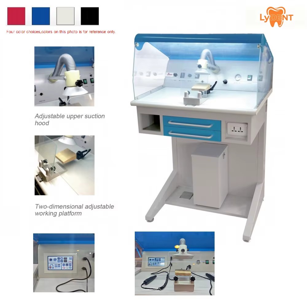 Dental Lab Workstation Dual-suction Dust-free for Dental Technician Polishing Work