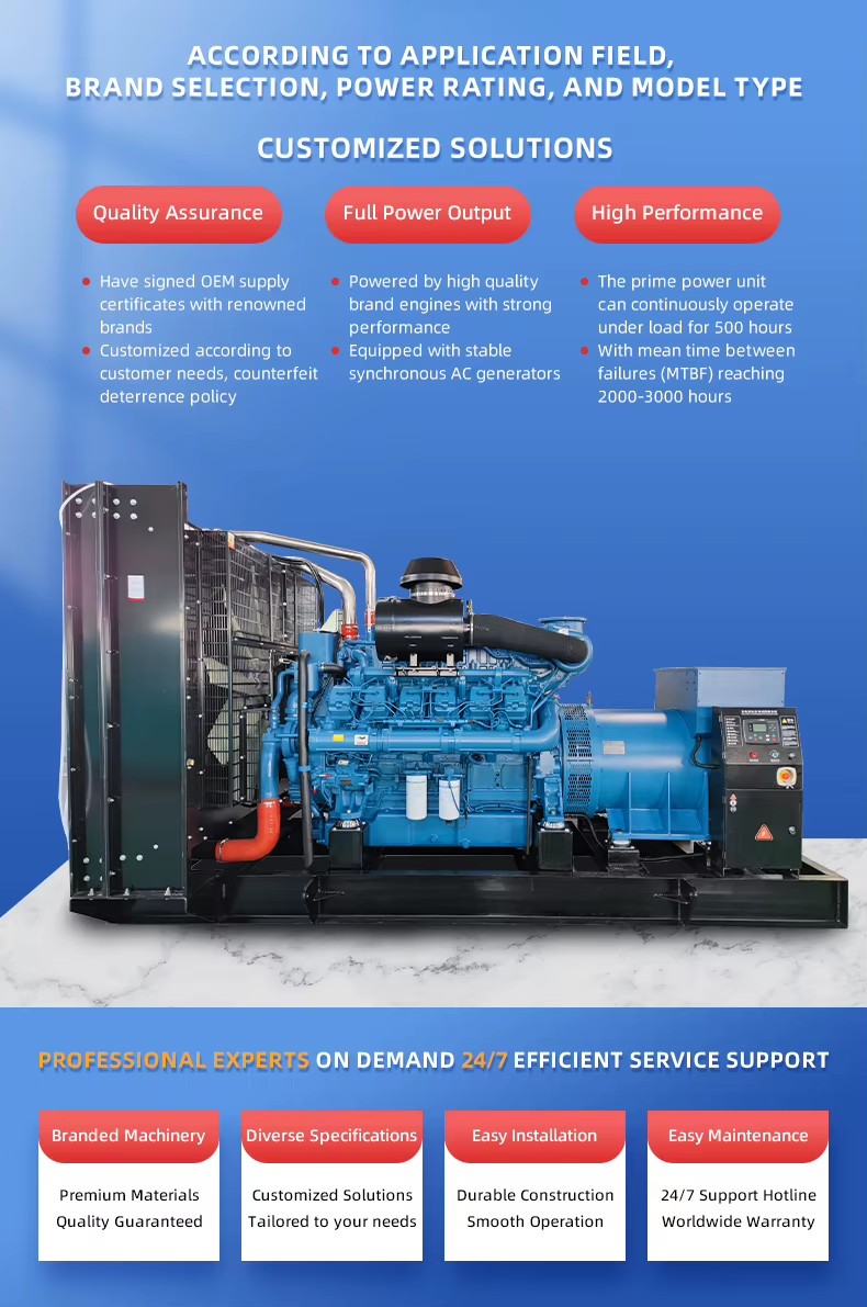 800kw 1000kva Water Cooled Diesel Generator Set with for Cummins Engine Backup Electricity Silent Type Auto Start ATS Option
