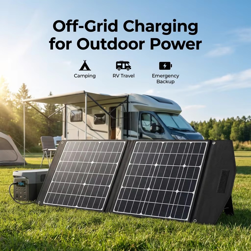 18V 500W Monocrystalline Solar Panel Foldable PV Module Portable Power Generator for Outdoor Camping