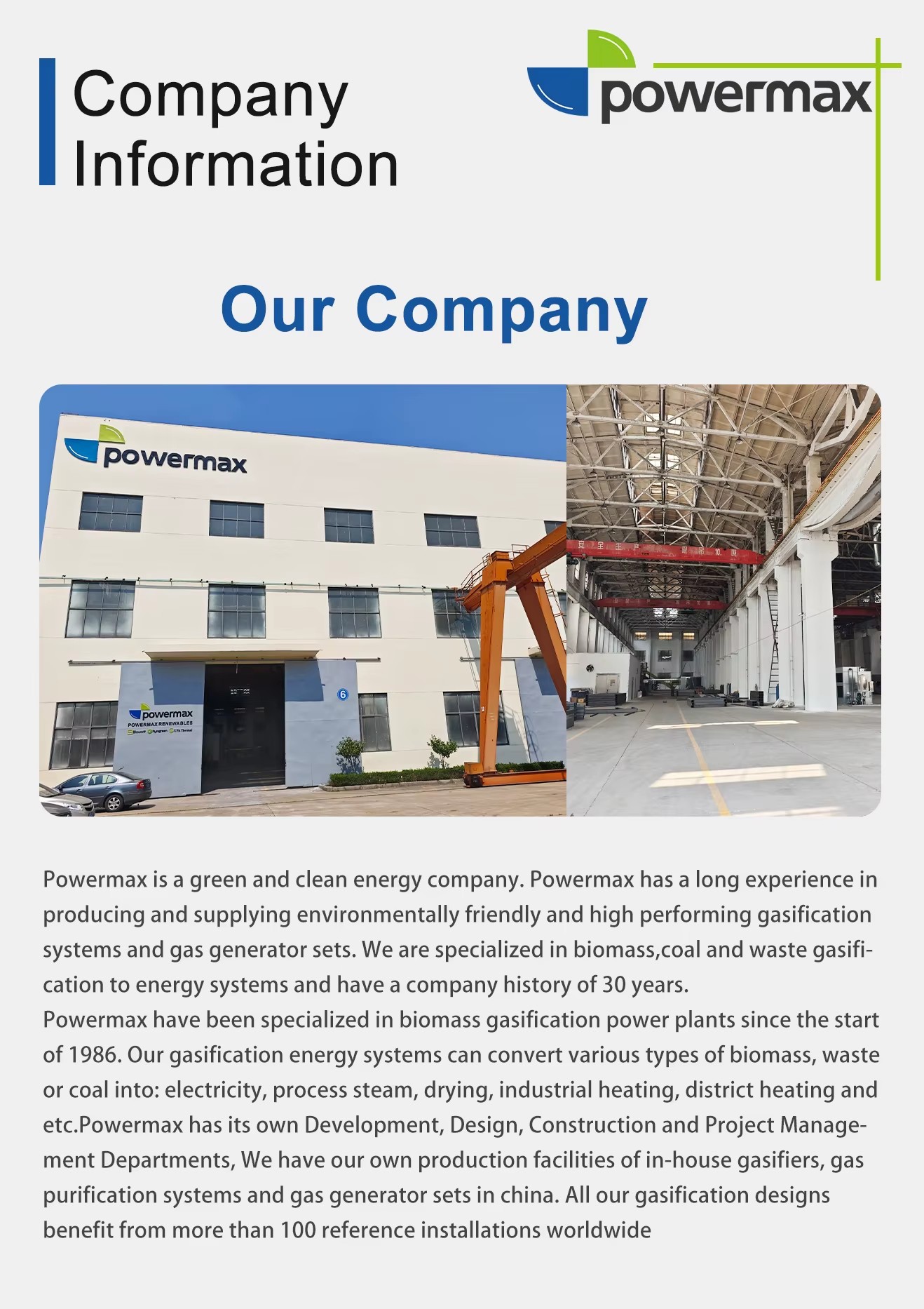 Biomass Gasifier Power Plant for Bagasse, EFB, and Palm Coconut Husk Gasification Power Generation System