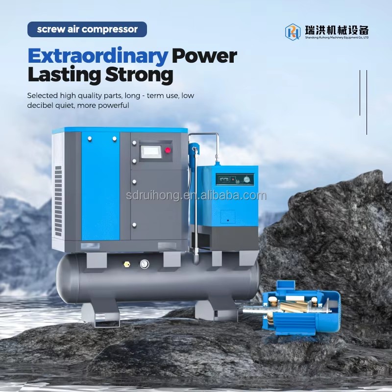 7.5KW 11KW 15KW Energy Saving Portable Air Cooled 4-in-1 All in One Screw Fixed Speed Air Compressor