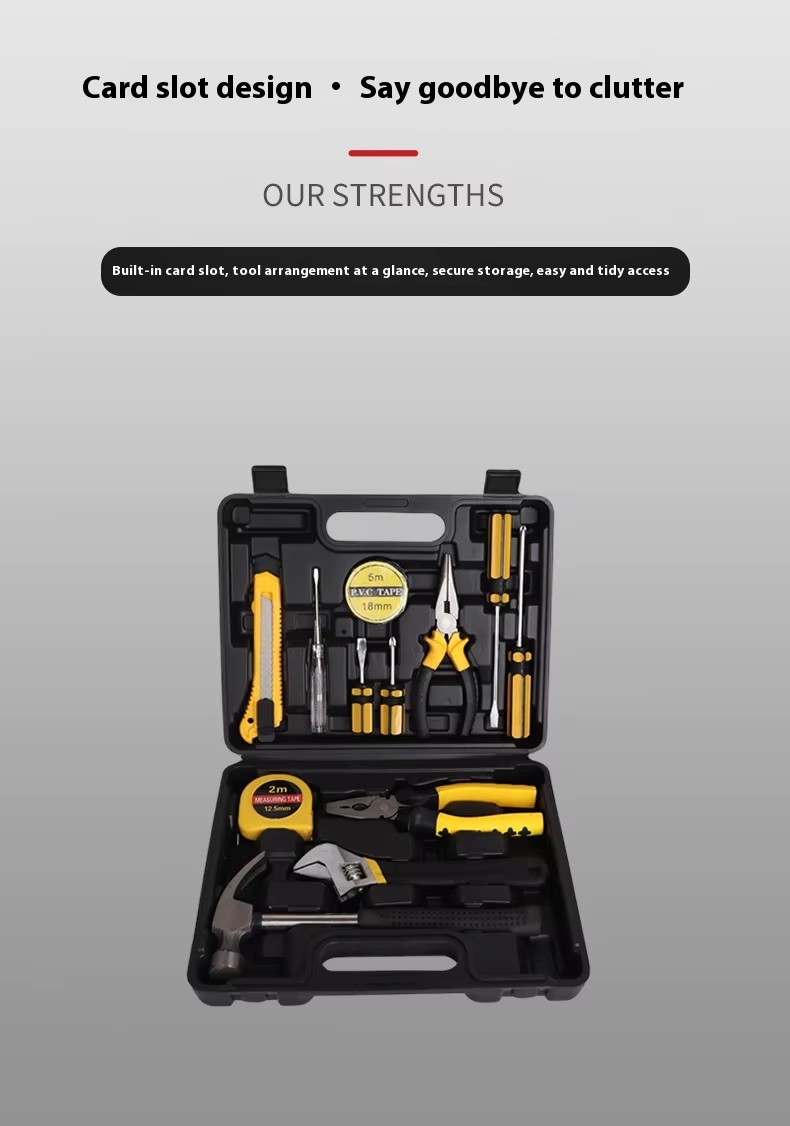 Customizable Carbon Steel Hand Tools Set Household Toolbox OEM Supported Hardware Tools Direct From Manufacturers