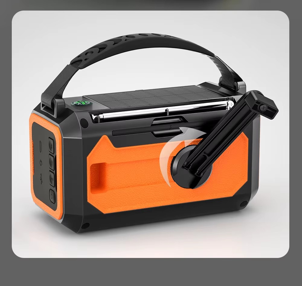 E-commerce Outdoor for Enabled Energy Storage Radio Power Bank Solar-Powered Hand-Crank Charging Plastic Portable Radio