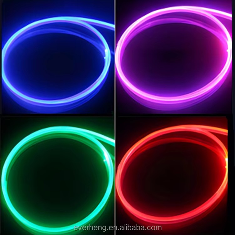 Ultra-Bright Side Glow Fiber Optic Integrated Skirt Soft MMA Optical Light for Car Interior Luminous Clothing Linear Lighting
