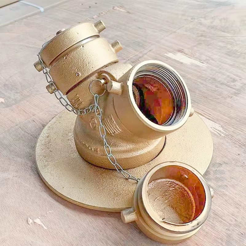 Manufacturer Double Clapper Type Brass Fire Department Siamese Connection Valve