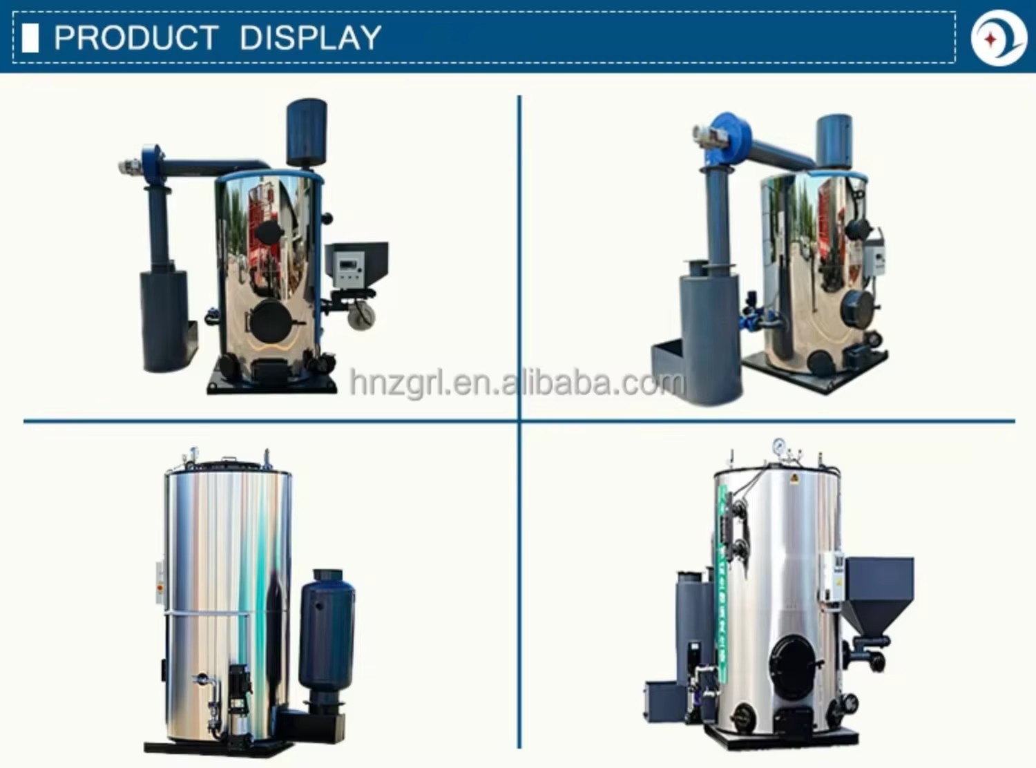 Small Vertical Natural Circulation Stainless Steel Biomass Steam Generator 300KG Rated Steam Pressure 0.09MPa High-temperature