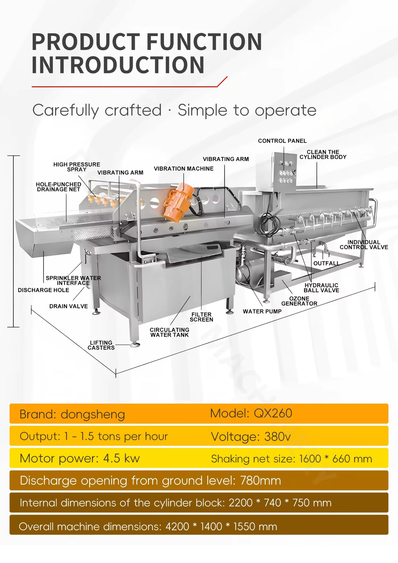 Multifunctional Fruit Vegetable Washing Machine Remove Impurity Sand Bubble Cleaning Equipment for Food Processing Factory