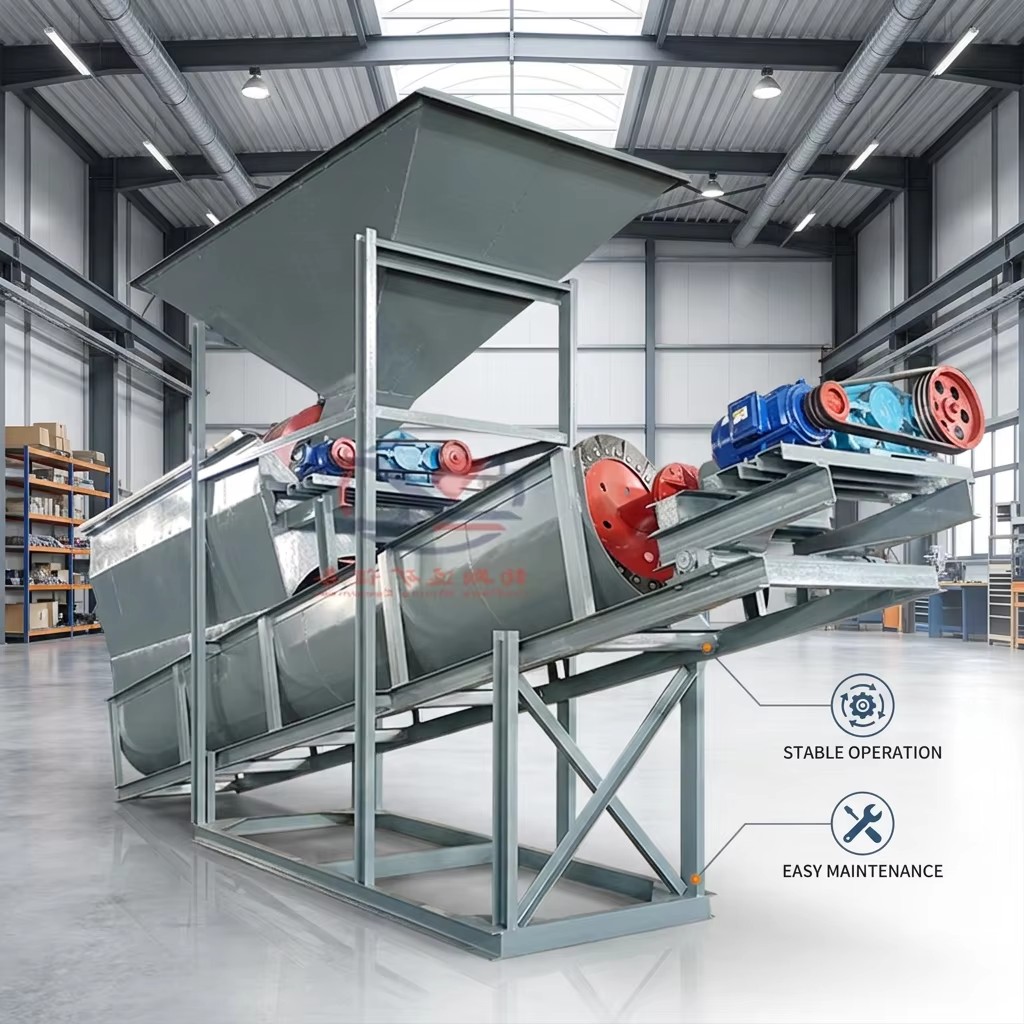Integrated Spiral Sand Washing and Screening Machine, High Efficiency Rotary Sieve Washer for River Sand & Gravel Plant