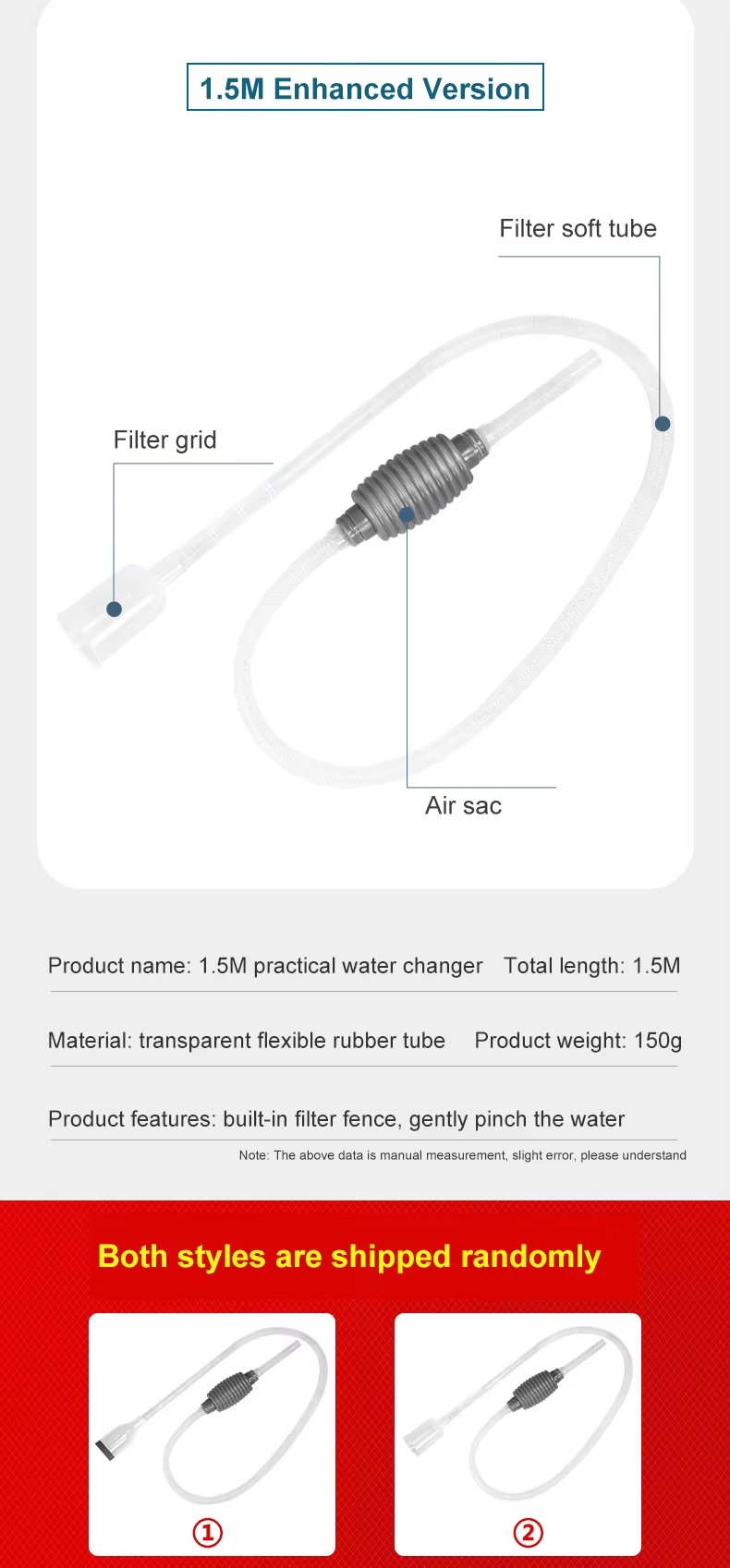 Accessories Manual Exchange Sand Wash Cleaning Aquarium Plastic Gravel Cleaner Fish Waste Remover Water 2