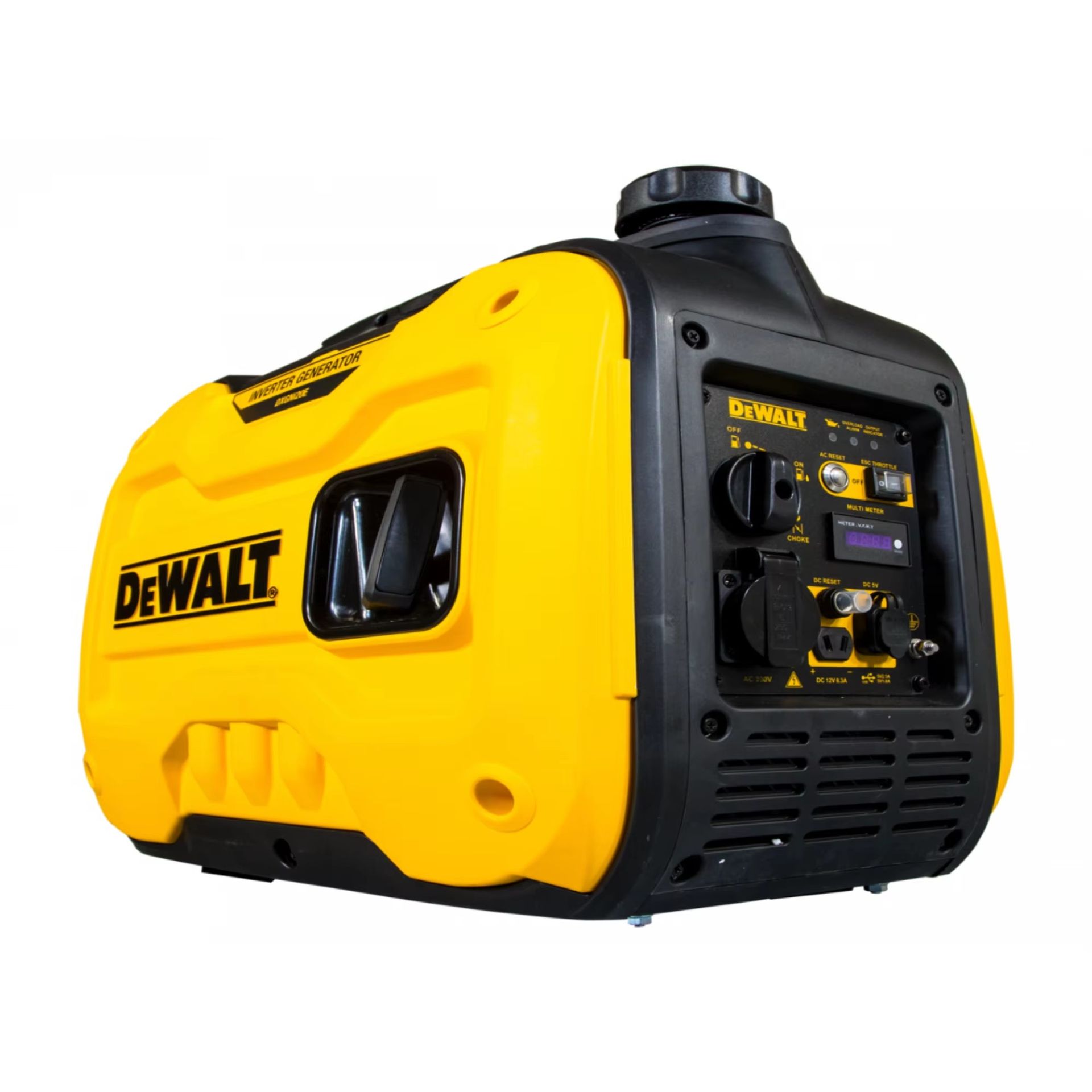 DXGNI20E 2.0kW Petrol Inverter Generator DW80i Engine Model Recoil Start Single Cylinder 4-Stroke 230V LED Display 1.8kW Rated
