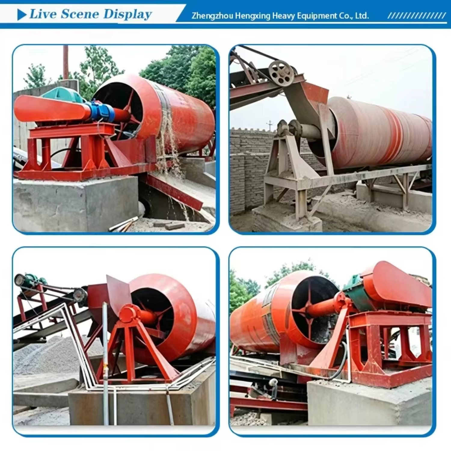 Reliable Heavy Duty Mud Stone Washing Machine with AC Motor Gear 40-150t/h Capacity 6800KG for Construction Sites