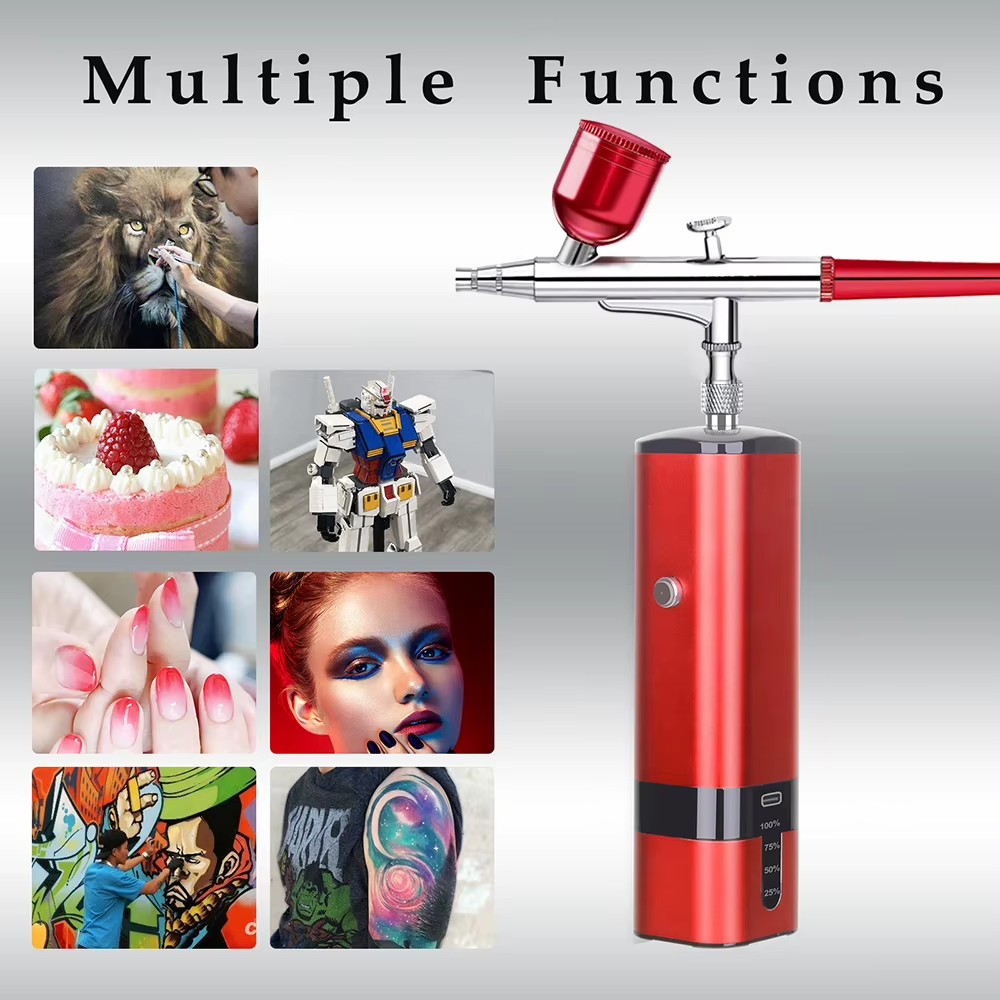 Portable Rechargeable Mini Air Brush Spray Gun Nail Cordless Auto Airbrush Compressor Body Art Wall Painting Tools Airbrush Gun
