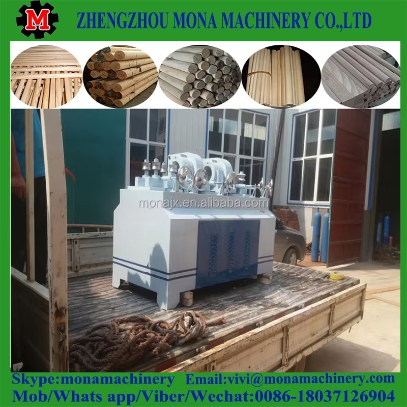 Double Heads Feeding Automation Wood Round Rod Wooden Dowel Stick Making Machine to Make Wooden Broom Handles