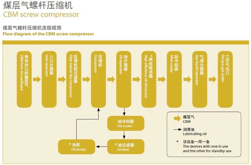CNG Compressor Natural Gas/ Coal Bed Methane/Biogas Gas Screw Compressor Screw Type 2bar 5bar 7bar 20bar 40bar Outlet Pressure