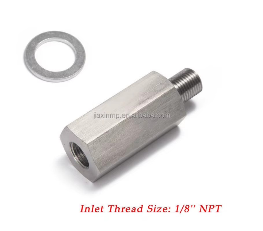 Stainless Steel 3-Way Tee Adapter 3*1/8 NPT Thread Hex Wrenchable Pipe Port Branch Fitting Auto Exhaust Pipeline Refit Parts