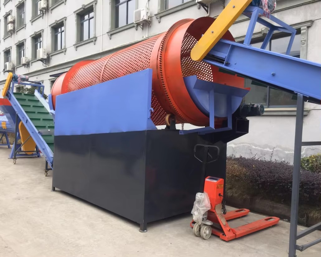 Industrial Rotary Washing Trommel Screen for PET PP PE Flake Classification, Protect Dewatering & Friction Washer