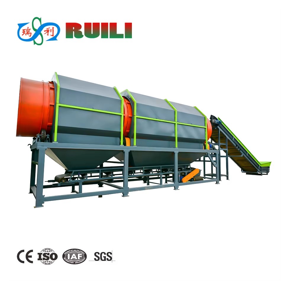 Industrial Rotary Washing Trommel Screen for PET PP PE Flake Classification, Protect Dewatering & Friction Washer
