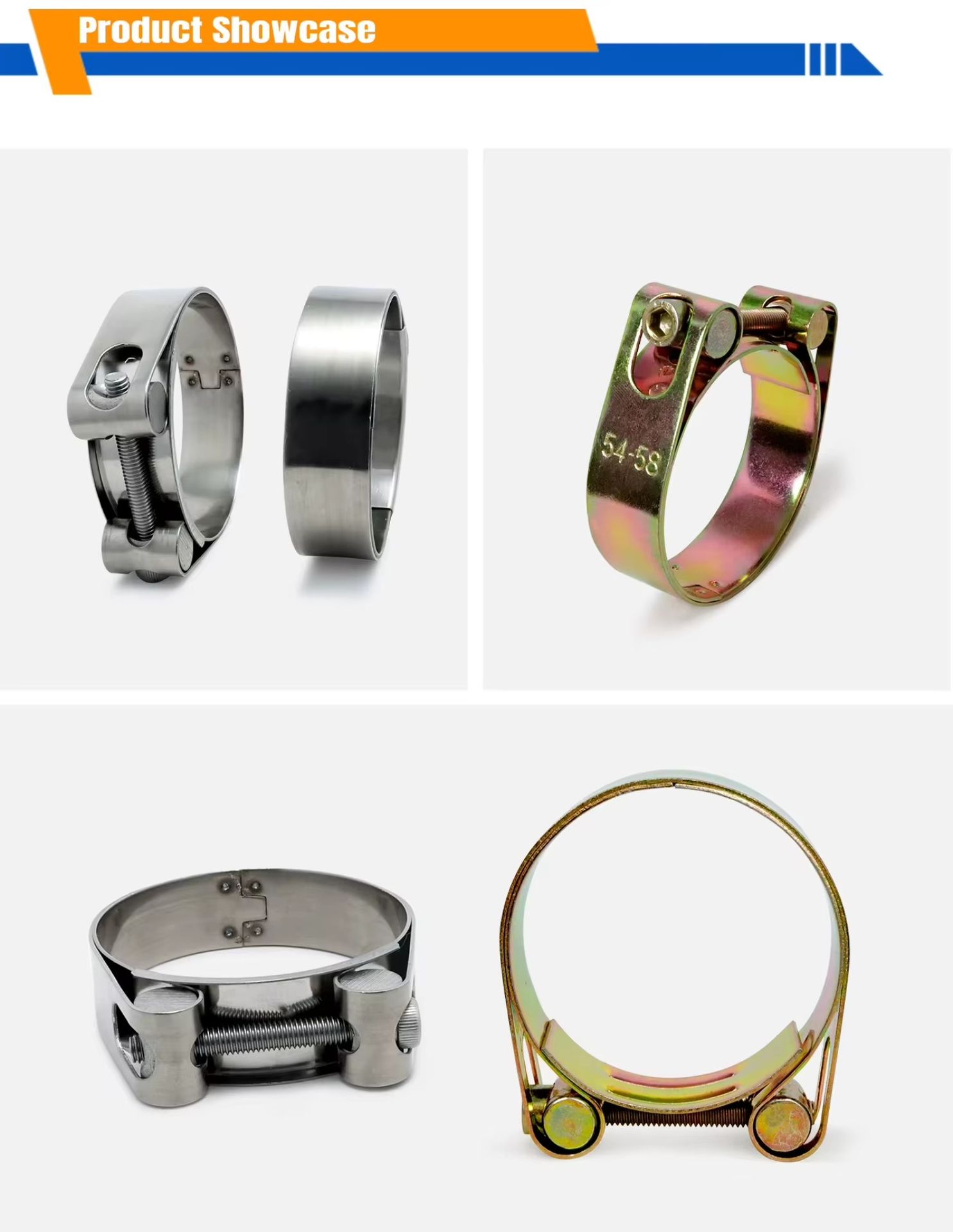 Stainless Steel Ss316 Double Layer Hose Clamp 55mm 75mm 127mm 155mm 160mm Pipe Clamp