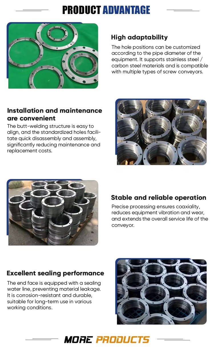 Flat Circular Connection Flange Construction Machinery Spare Parts For Powder Conveying Pipeline