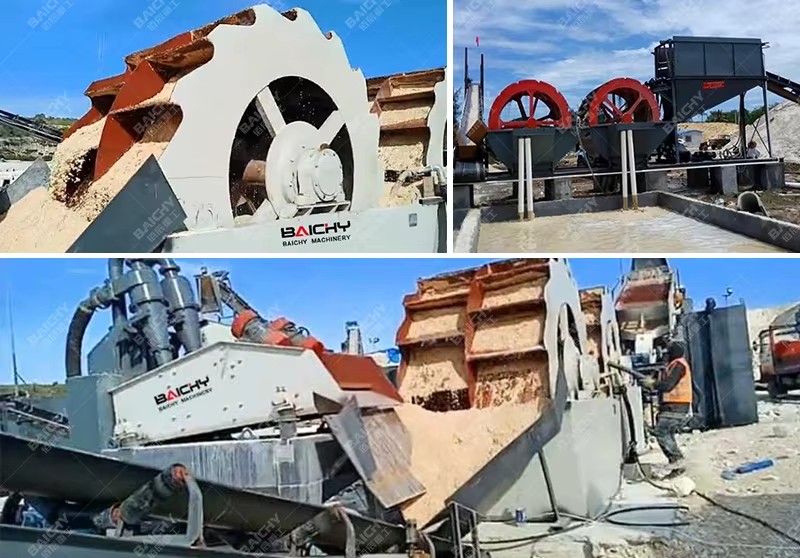 50-100tph River Sand Gold Mining Equipment Processing Wheel Bucket Gear Sand Washing Machine Silica Sand Washer
