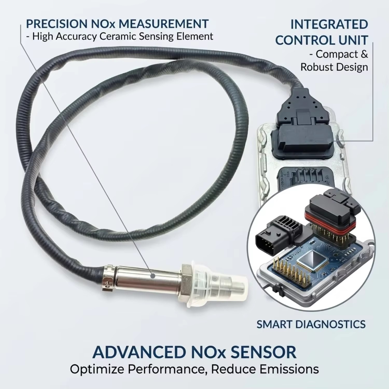 OEM Equivalent Nox Sensor 24V SNS1094 A063W651 for Cummins QSB ISB 6.7 Diesel Exhaust Gas Monitor Probe